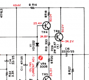 Akai AA1010 amp board schematic re R18 and R20.PNG